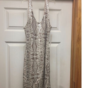 Timing Sequin Bodycon Dress Silver Geometric Sleeveless Party Dress
